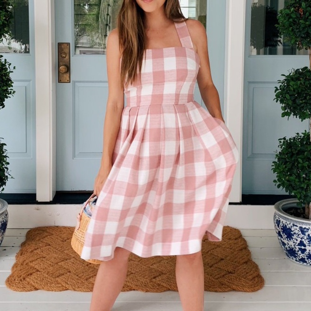 Pink Gingham Women's Dress